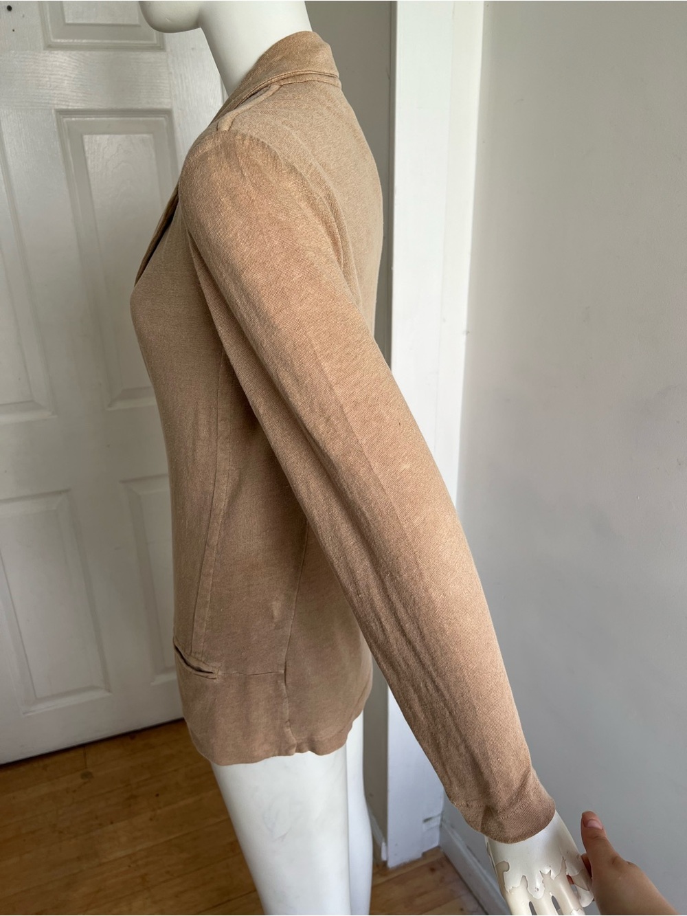 Majestic Filatures Stretch 100% Linen Blazer Moccha Beige Sz 3 / Medium Jacket - Picture 6 of 11
